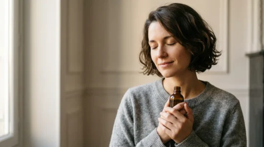 Moment de sérénité avec huile de CBD dans un environnement apaisant français