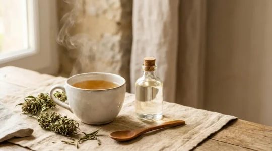 Préparation naturelle d'une infusion de chanvre CBD avec corps gras pour extraction optimale