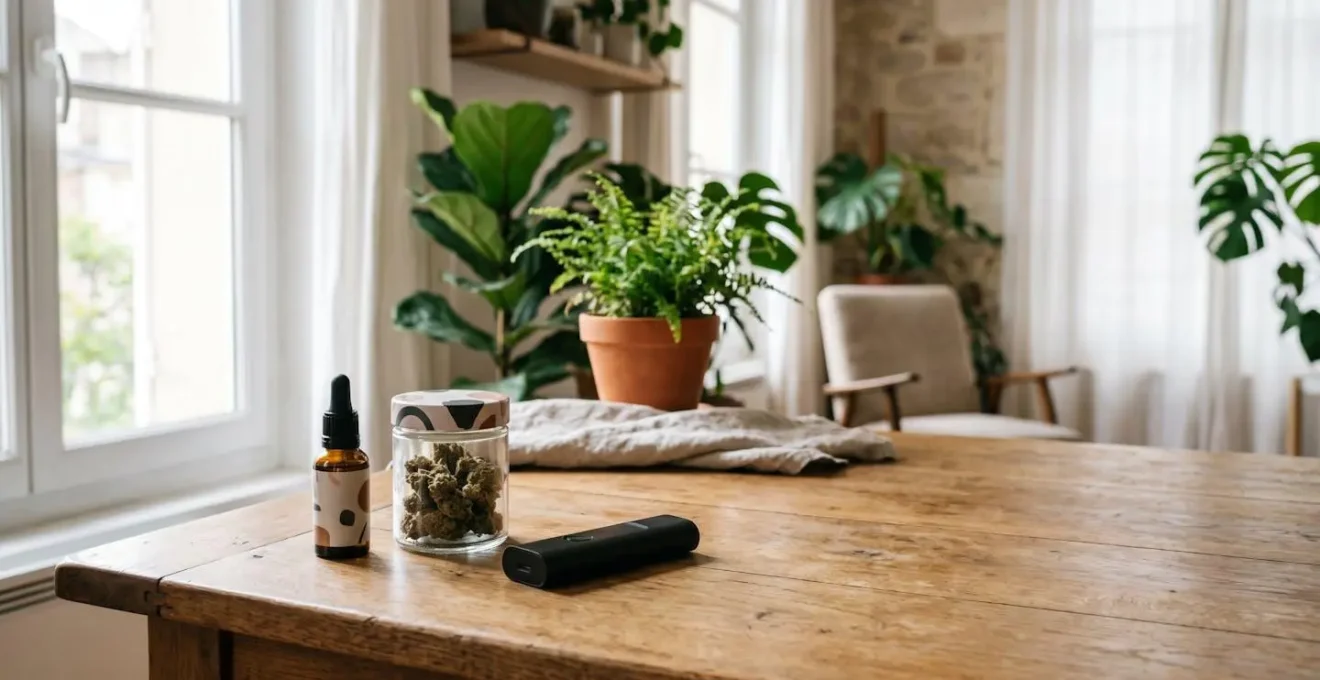 Composition d'un kit découverte CBD abordable avec huile, tisane et e-liquide